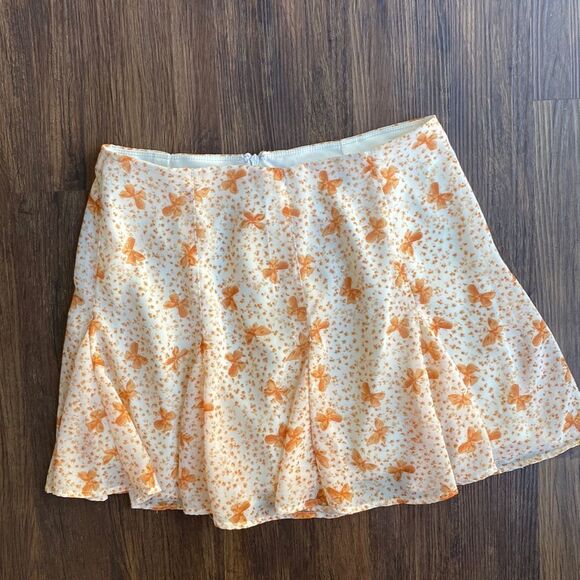 Forever 21 Dresses & Skirts - F21 Orange Butterfly Pleated Skirt